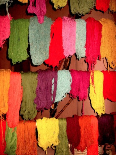 Alpaca yarn colored with local berries. How to avoid the crowds in Machu Picchu - Frayed Passport