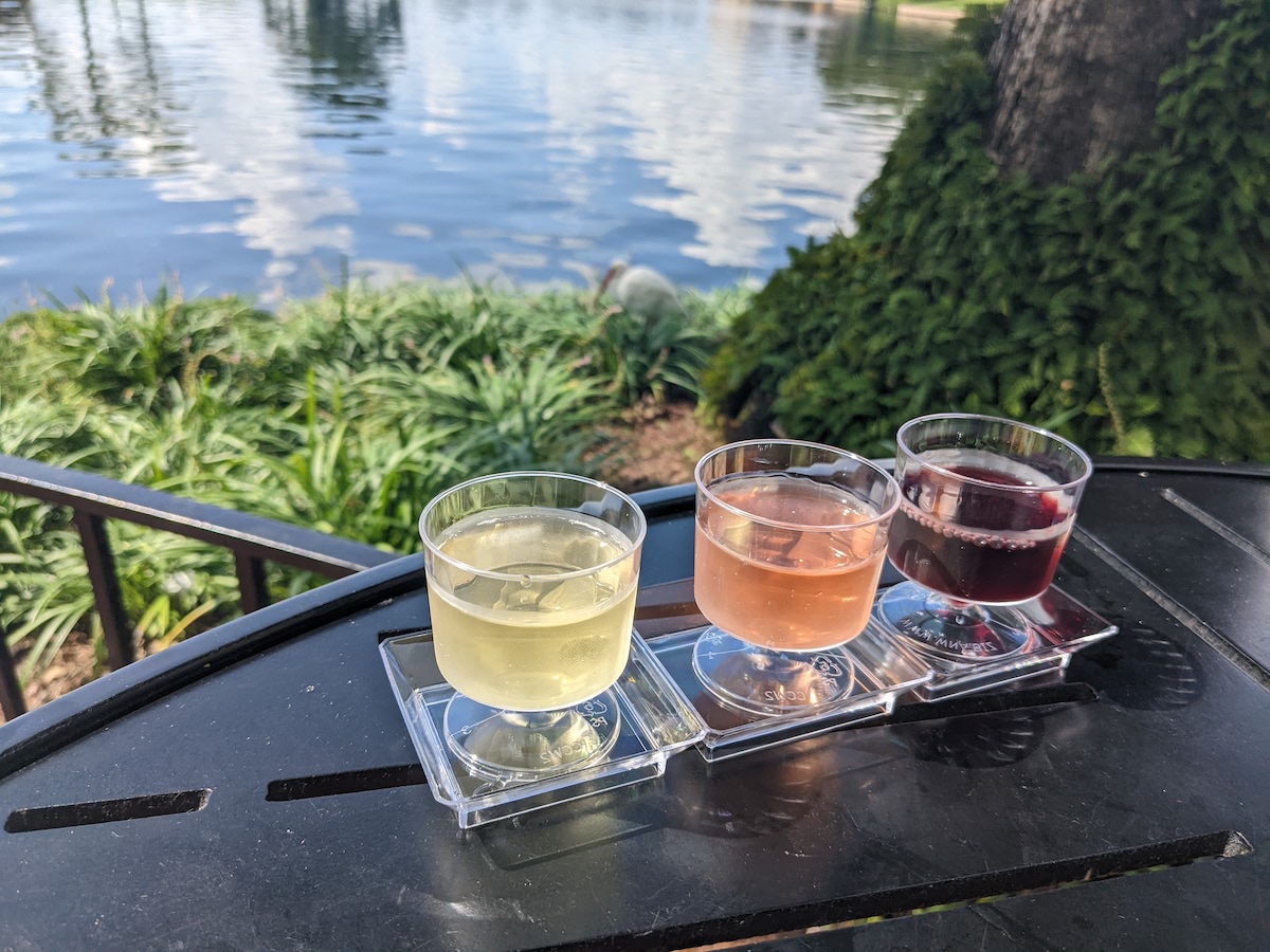 A fun little wine flight from the Alps at the EPCOT Food and Wine Festival - Frayed Passport