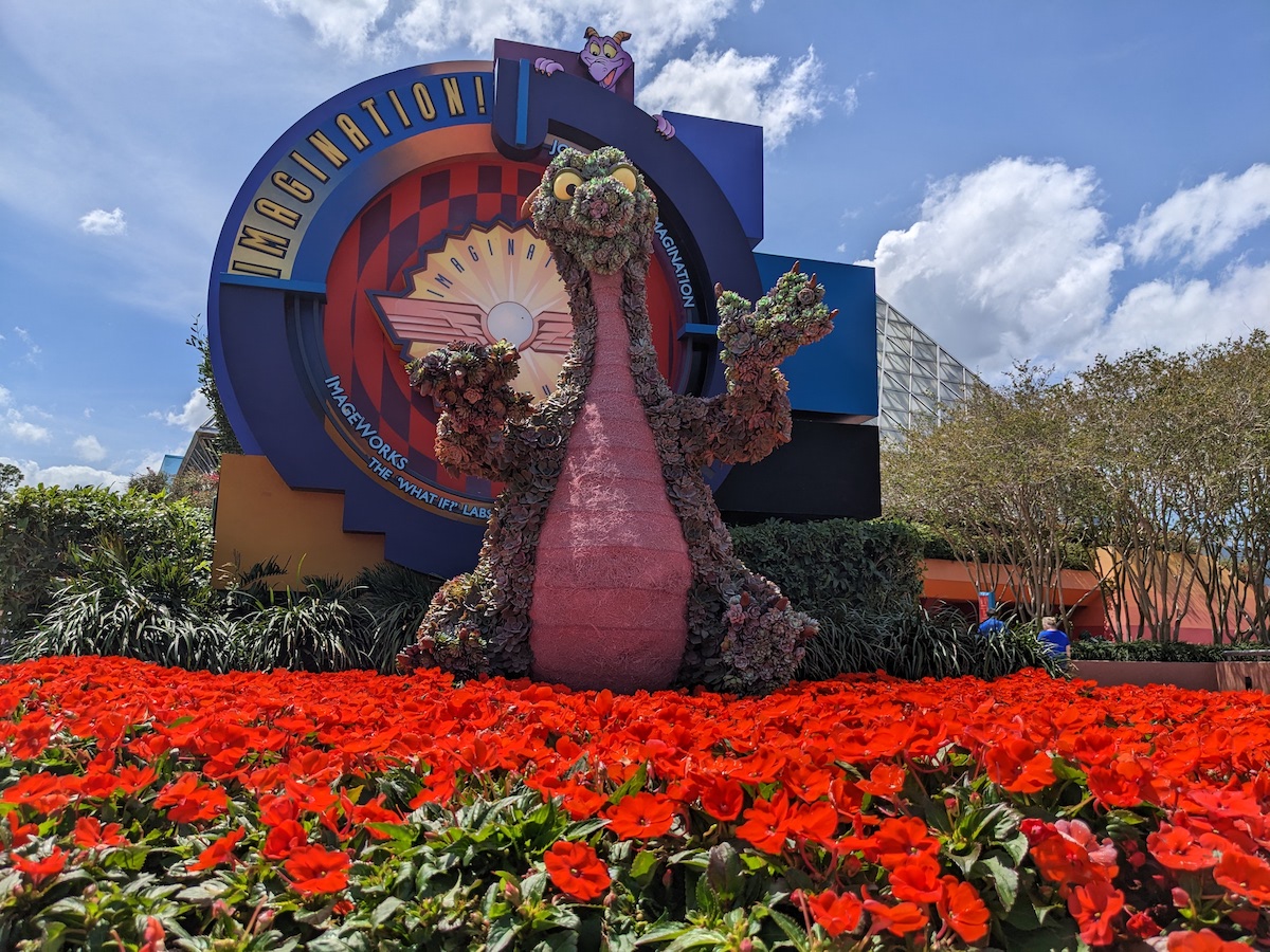 EPCOT International Flower & Garden Festival 2023: Flowers, Butterflies & Food! - Figment topiary made with succulents