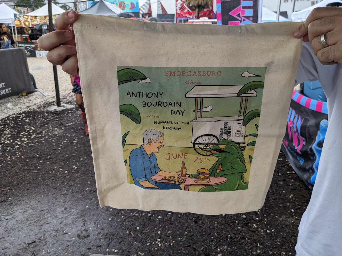 Celebrating Anthony Bourdain Day at Smorgasburg Miami - Tote Bag - Frayed Passport