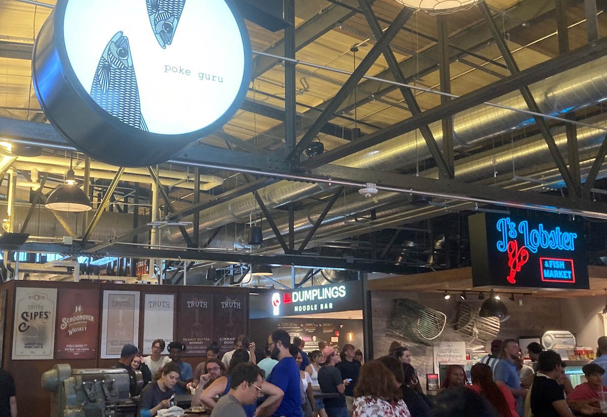 Locomotive Breath: Jethro Tull in Indianapolis Garage Food Hall interior - Frayed Passport