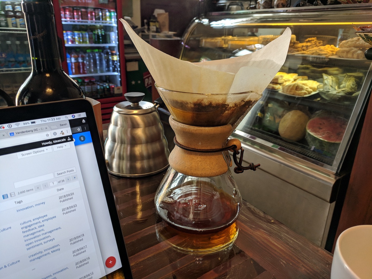 Editing articles from a cafe in Panama - Frayed Passport