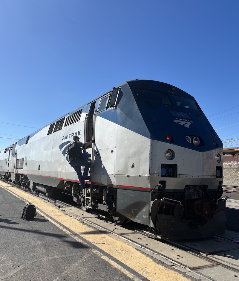 Desert Fox: Riding Amtrak's Sunset Limited - engineer boarding - Frayed Passport