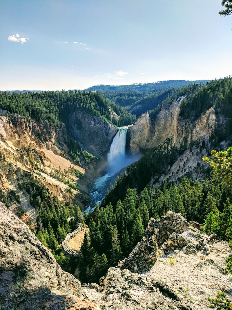 Waterfall at Yellowstone National Park - US National Parks Road Trip - Frayed Passport
