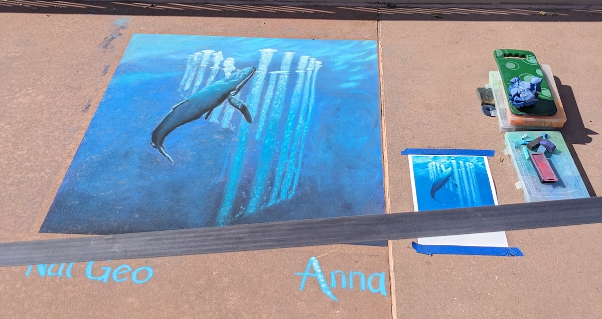 Photos: EPCOT International Festival of the Arts 2024 - Sidewalk Chalk Whale - Frayed Passport