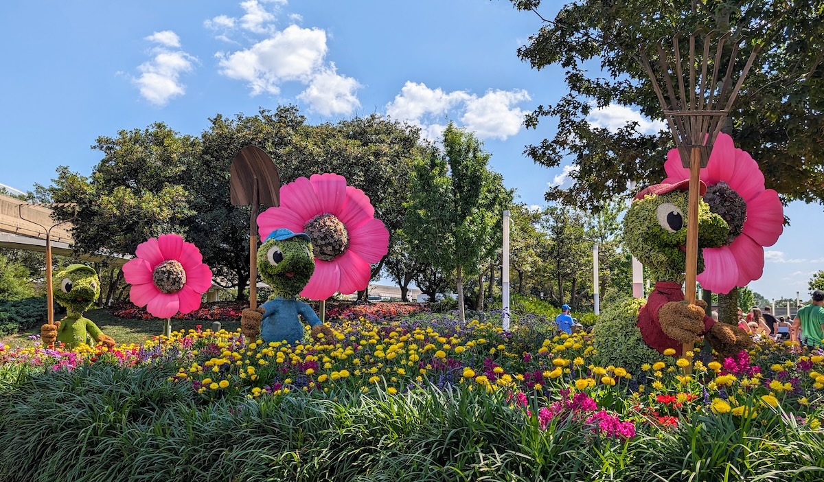 EPCOT International Flower & Garden Festival 2024: Bonsai, Butterflies & Tons of Fun - Huey, Dewey, and Louie Topiaries - Frayed Passport