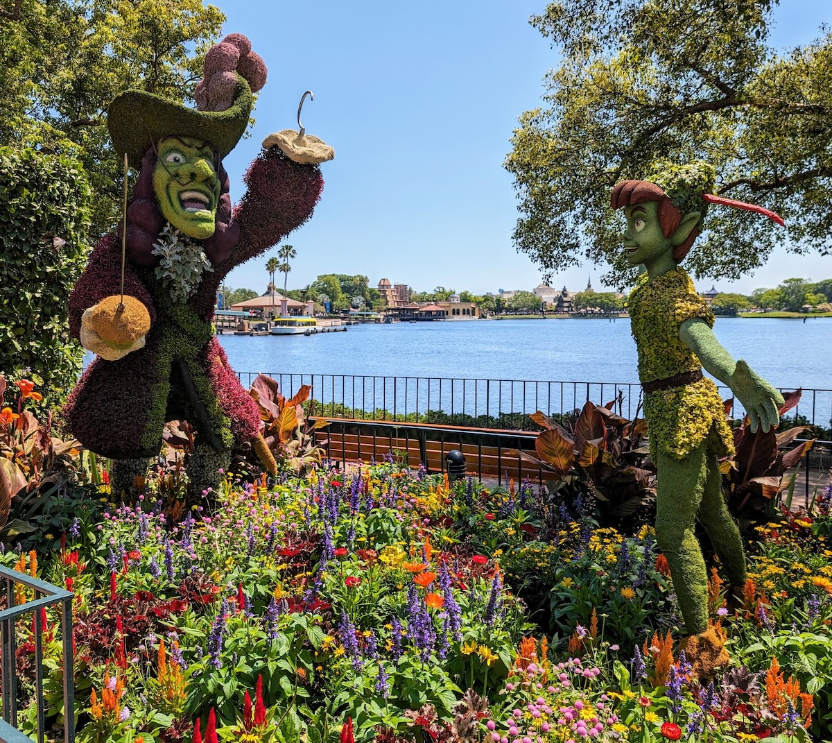 EPCOT International Flower & Garden Festival 2024: Bonsai, Butterflies & Tons of Fun - Peter Pan and Captain Hook Topiaries in Canada - Frayed Passport