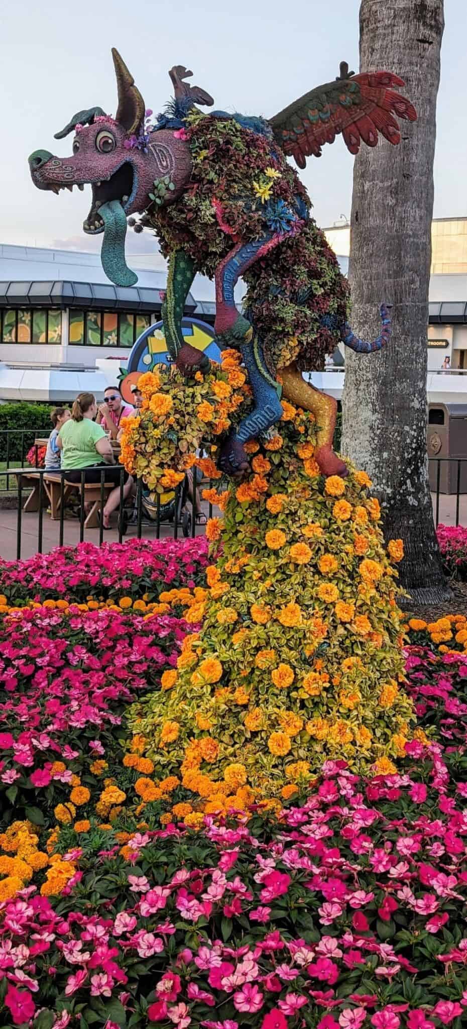 EPCOT International Flower & Garden Festival 2024: Bonsai, Butterflies & Tons of Fun - Dante Topiary from Coco - Frayed Passport