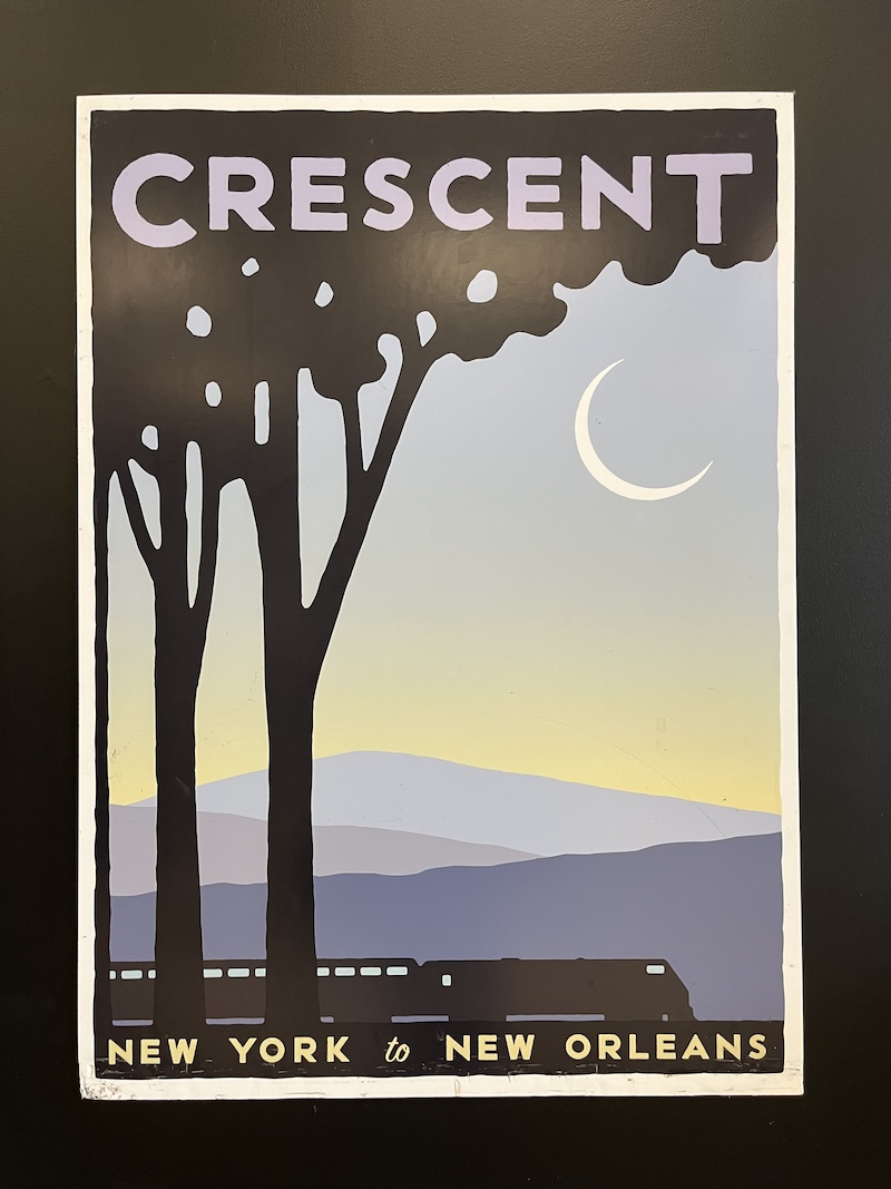 Riding Amtrak's City of New Orleans: 3100 Miles to DC, Chicago & the Big Easy - Crescent Poster - Frayed Passport