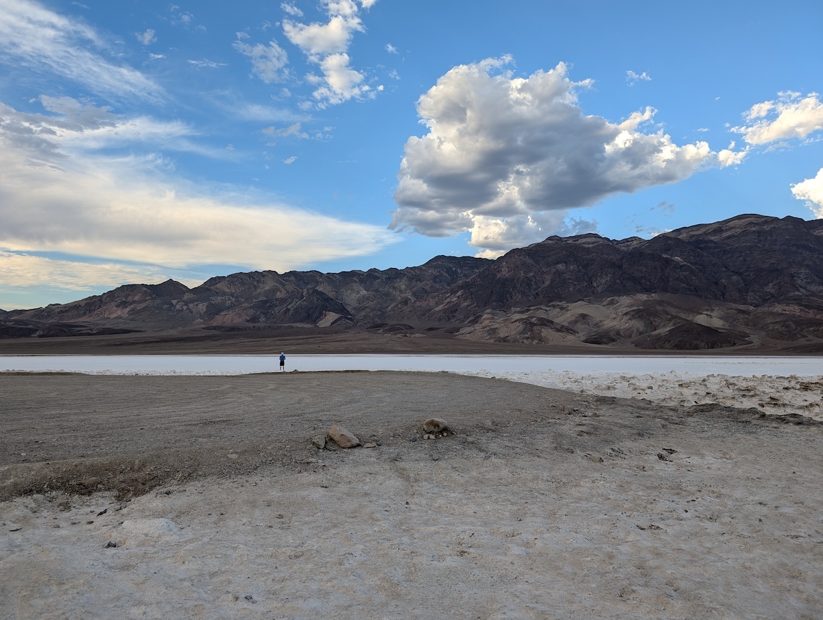 Dave at Devils Golf Course - Can You Visit Death Valley National Park in the Summer? We Did! - Frayed Passport