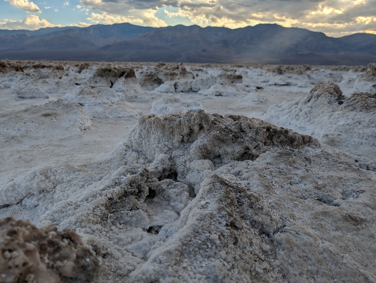 Salt Formations at Devils Golf Course - Can You Visit Death Valley National Park in the Summer? We Did! - Frayed Passport