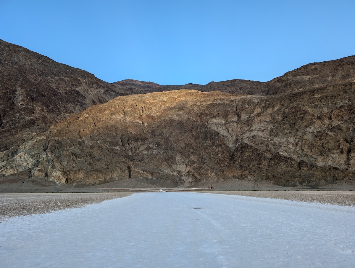 Looking Toward the Boardwalk at Badwater Basin - Can You Visit Death Valley National Park in the Summer? We Did! - Frayed Passport