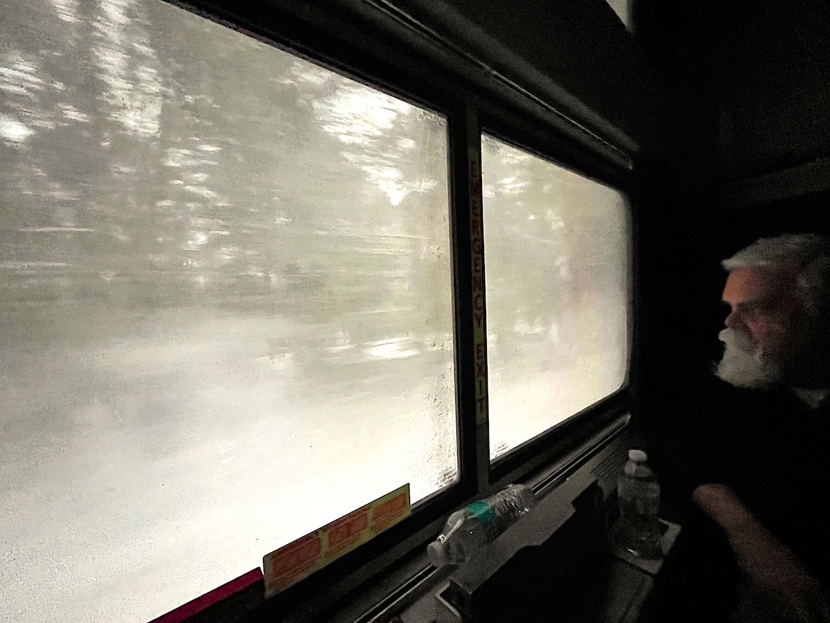 John at Window - Dashing Through the Snow: Sampling Amtrak's Floridian - Frayed Passport