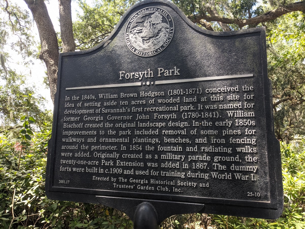 Plaque - Artists - 4 Fascinating Facts About Savannah's Forsyth Park - Frayed Passport