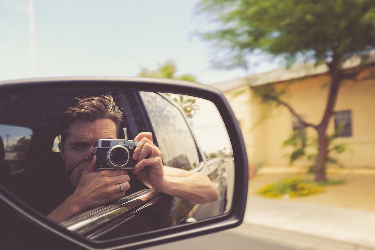 car, car wallpapers, side, mirror, vehicle, road, trip, people, man, camera, photographer