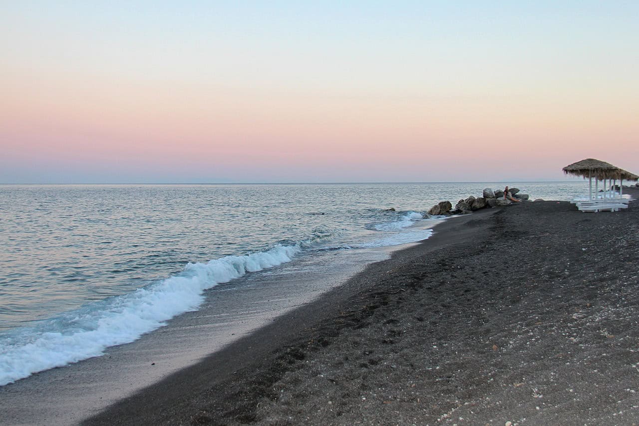 perissa, santorini, black beach, sea, dusk, beach, sky, greece, perissa, perissa, perissa, perissa, perissa