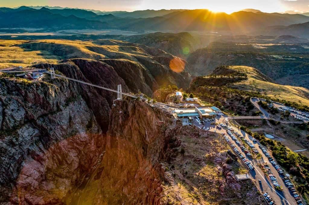 Royal Gorge Bridge and Arkansas River canyon view