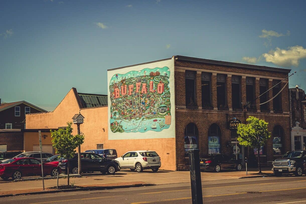8 U.S. Cities Where $3,000 a Month Goes Further Than You'd Think - Frayed Passport - Buffalo, NY - cars parked in front of building