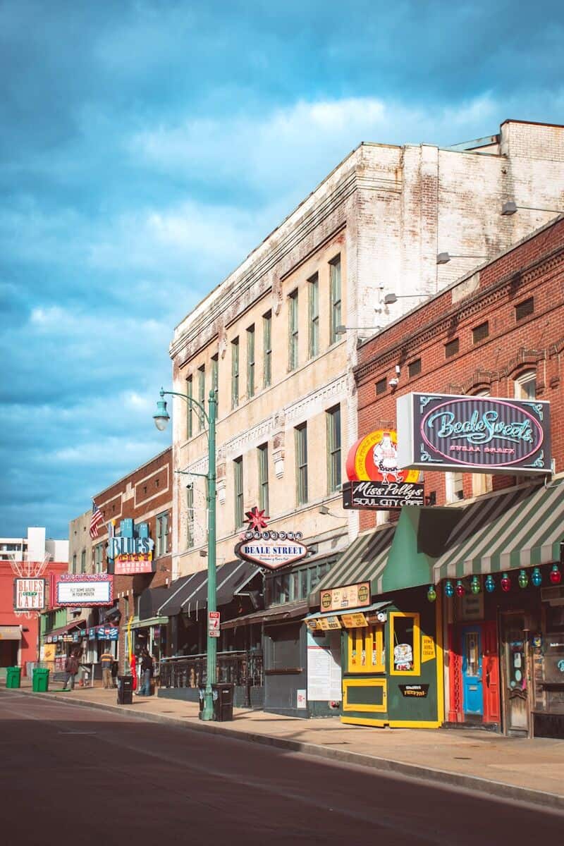 8 U.S. Cities Where $3,000 a Month Goes Further Than You'd Think - Frayed Passport - Memphis, TN - a street with buildings on the side