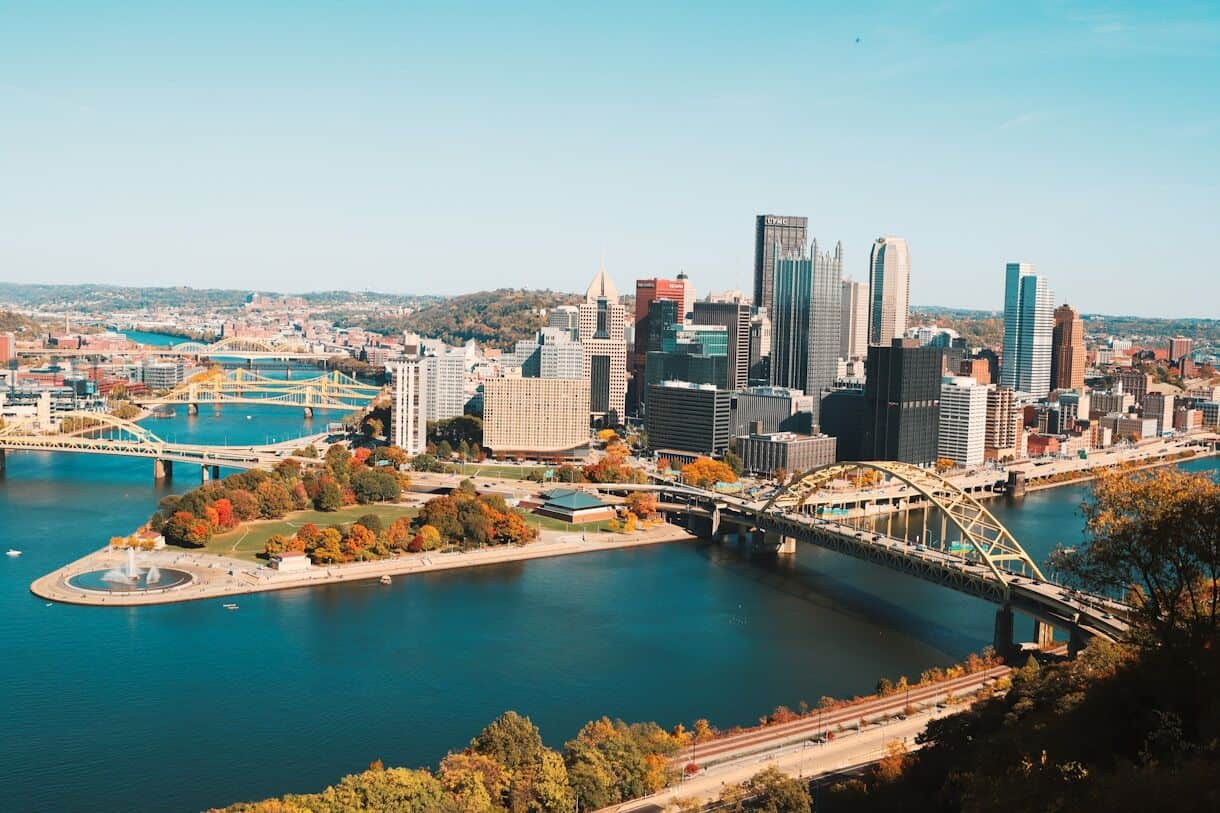 8 U.S. Cities Where $3,000 a Month Goes Further Than You'd Think - Frayed Passport - Pittsburgh, PA - aerial view of city buildings during daytime